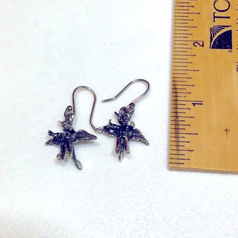 Sterling Silver Devil Earrings - Picture 3 of 3